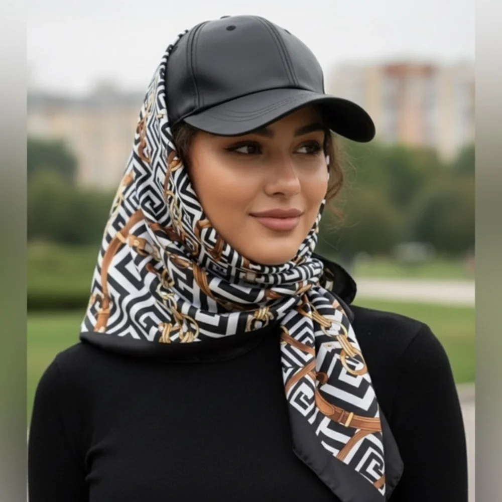 ✨NEW Elegant Black and Gold Patterned Scarf